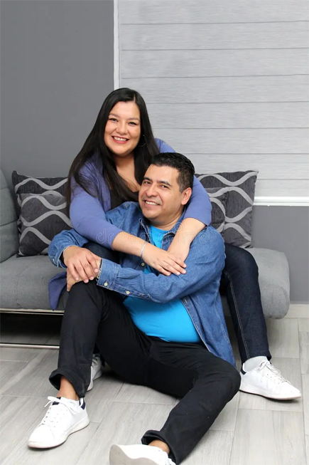 Couple smiling